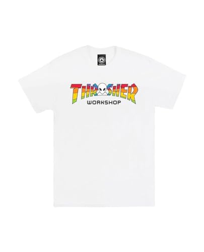 Thrasher Herren T-Shirt x Alien Workshop Spectrum, Größe:L, Farben:weiß