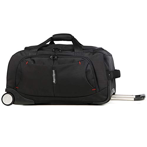 WolFum ZHANGQIANG Extra große, erweiterbare Reise-Rolltasche, rollende Reisetasche, Trolley-Koffer mit hoher Kapazität (Farbe: Schwarz, Größe: 53,5 x 33,5 x 29,5 cm). Doppelter Komfort