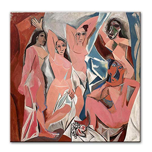 Picasso Les Demoiselles d'Avignon Leinwand Gemälde Wandkunstdrucke Berühmte Kunstwerke Reproduktionen Picasso Leinwand Kunstdrucke 70x70cm Rahmenlos