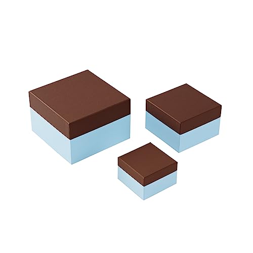Semikolon (364837) 3er Schachtelsatz Cutting Edge Pecan - Ice - FSC-zertifizierte Geschenkschachteln Formate: 24 × 24 × 16 cm - 18 × 18 × 12 cm - 13 × 13 × 8,5 cm