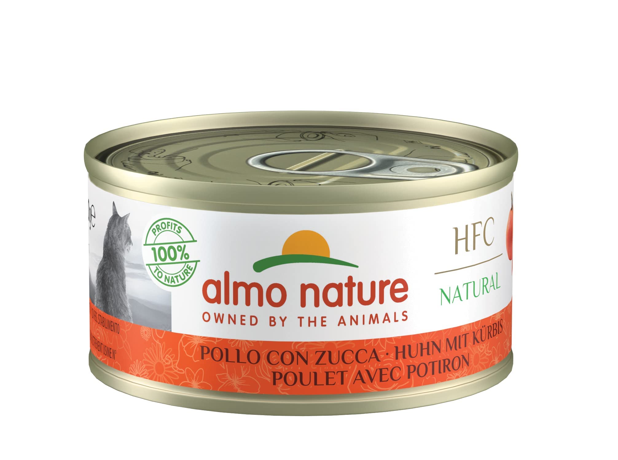 Almo Nature HFC Natural Katzenfutter nass -Huhn mit Kürbis 24er Pack (24 x 70g)