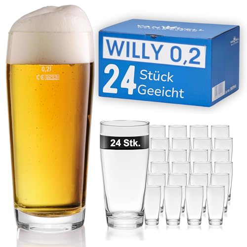 Van Well 24er Set Bierglas Willibecher 0,2L geeicht