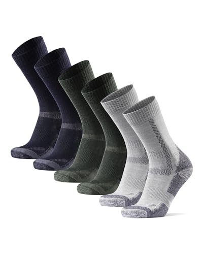 DANISH ENDURANCE Merino Wandersocken für Herren, Damen & Kinder, 3 Paar, Trekkingsocken, Atmungsaktiv, Gepolstert, Merinowolle Blend Funktionssocken, Arbeitssocken, Outdoor