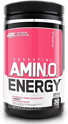 Optimum Nutrition ON Amino Energy Pre Workout Booster Pulver mit Beta Alanin, Koffein, Grüntee Extrakt, Aminosäuren und Vitamin C, Keto Freundlich, Zuckerfrei, Watermelon, 30 Portionen, 270g