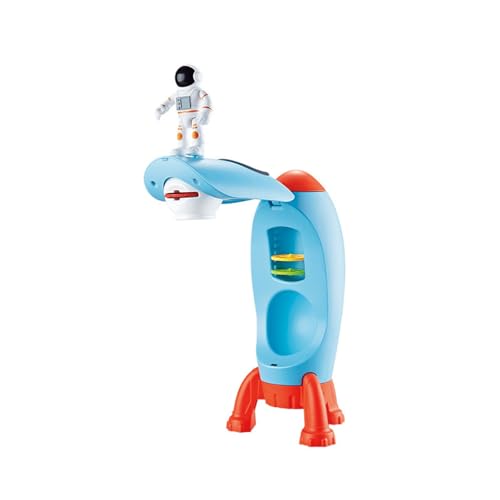 Saterkali Cartoon-Malprojektor mit Astronauten-Thema, Spielzeug, hier ist ein Produkttitel zum Auflisten, Raketen-Set mit 3 Projektionsfilmen, Aquarellstiften, Weltraumthema, Blau