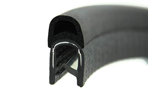 DO12 Dichtungsprofil von SMI-Kantenschutzprofi - Klemmprofil aus Weich-PVC - Klemmbereich 2-5 mm – Dichtschlauch obenliegend aus EPDM Moosgummi - einfache Montage, selbstklemmend ohne Kleber (5 m)