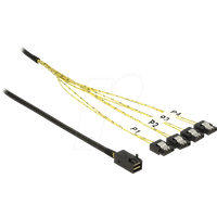 DeLock kabel mini sas hd sff 8643 x4 > 4x sata 1 m stecker/buchse