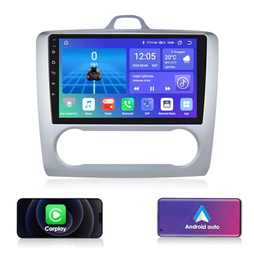 Android 10 Autoradio GPS-Navigation mit 9 Zoll 1080P Touchscreen kompatibel mit Ford Focus Exi Bei 2004-2011 Multifunktion