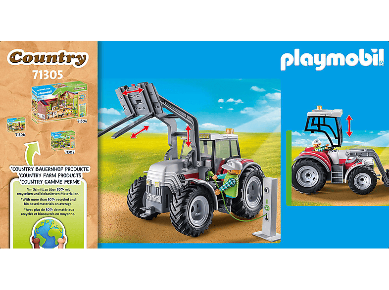 PLAYMOBIL 71305 Großer Traktor Spielset, Mehrfarbig