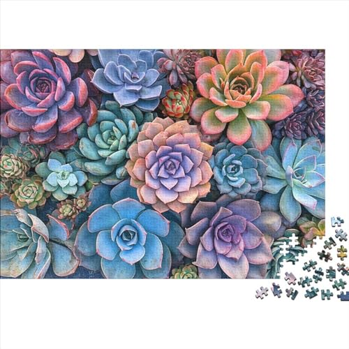 Simple Succulent Holzpuzzless 500 Teile Erwachsene Family Challenging Games Moderne Wohnkultur Geburtstagsgeschenk Educational Game Stress Relief Toy 500pcs (52x38cm)
