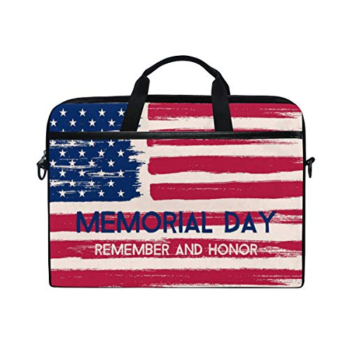 LUNLUMO Amerikanische Flagge Memorial Day 38,1 cm (15 Zoll) Laptop- und Tablet-Tasche, strapazierfähig, für Business/Uni/Damen/Herren