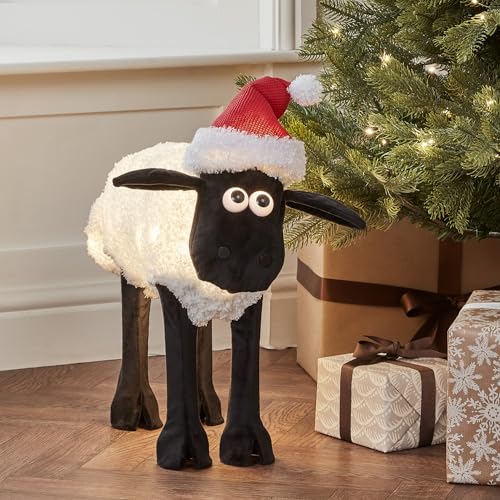 Lights4fun LED Shaun das Schaf™ Figur Weihnachtsbeleuchtung Außen Weihnachtsfigur mit Timer