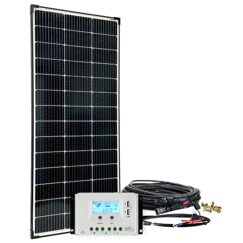 Offgridtec Solaranlage basicPremium-L 200W mit 30A LCD Laderegler Profi Kabelkit