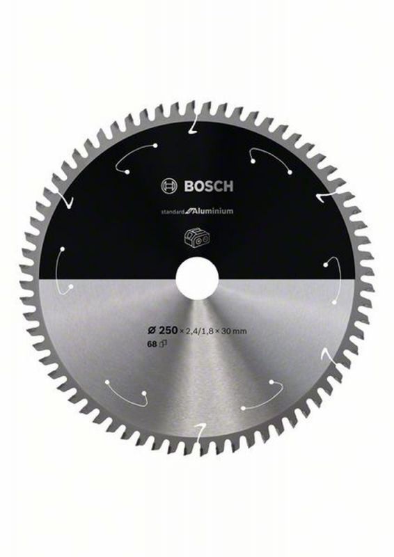 Bosch Akku-Kreissägeblatt Standard for Aluminium, 250 x 2,4/1,8 x 30, 68 Zähne 2608837778