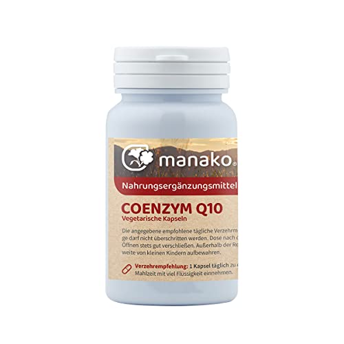 manako Coenzym Q10 Kapseln, mit 100 mg hochwertigem KANEKA Q10™, 90 vegetarische Kapseln, Dose (1 x 90 Kapseln)