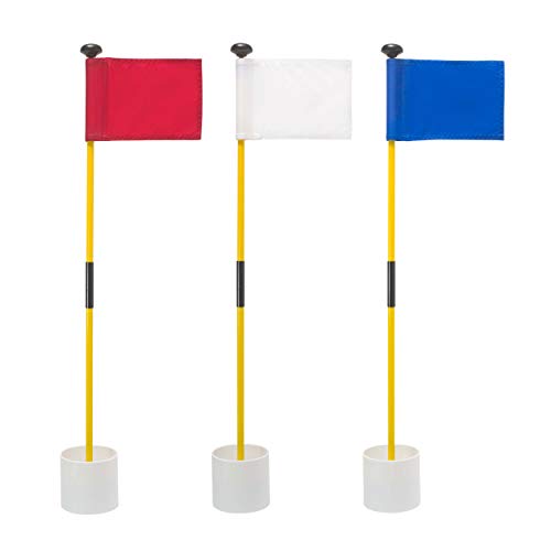 Murray Sporting Goods Golf Hole Cup Flaggen-Set 3-teilig - Mini Golf Flagsticks mit Flagge und Cup zum Putting Greens oder Übung Löcher (Variety)