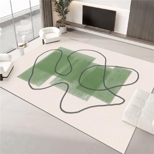 AD6H-CZ Grüner Teppich, Sofa waschbar, pflegeleicht und Antifouling-Teppich,Grün,200x250cm