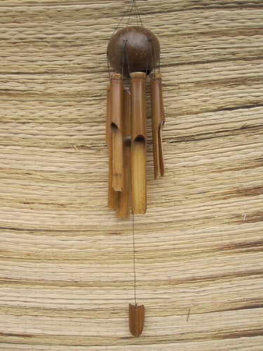 120cm Großes Windspiel Holz Bambus Kokosnuss Feng Shui