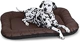 Knuffelwuff Wasserfestes In und Outdoor Hundebett Lucky aus Nylongewebe L 70 x 46cm Braun - abnehmbarer Bezug - waschbar - für große, mittelgroße und kleine Hunde