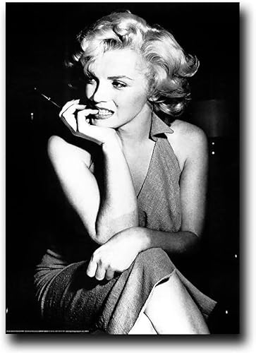 Schwarz und Weiß Wanddekoration Marilyn Monroe Leinwand Kunst Mode Poster und Druck Wohnzimmer Fotos Schlafzimmer Modern Home Decor Rahmenlos,30x45cm