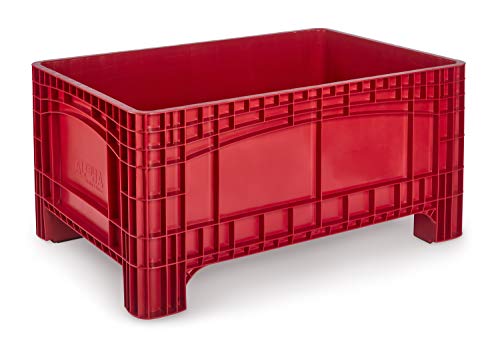 Großbehälter 1200x800x580 mm, Umzugsbehälter, Transportbox, Kunststoffbehälter, Containerwagen, Transportwanne, Made in Germany in 3 Farben mit 4 Füßen Farbe rot