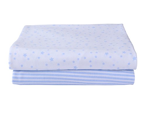 Stars & Stripes Spannbettlaken für Kinderbett, Blau, 2 Stück