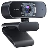 BEOEE Webcam, 1080P Webcam, Dual-Stereo-Mikrofon,USB Plug & Play, HD PC Webkamera Kompatibel mit Skype, Zoom, FaceTime, YouTube, PC, Mac, Laptop