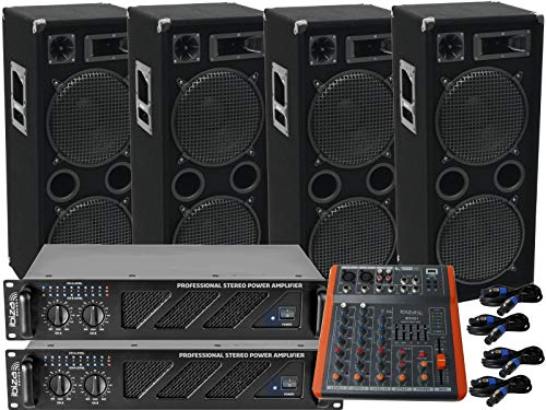 Das PA-SET 55 Power Party Anlage DJ 3 Wege 30 cm Bass USB Musikanlage 4000 W