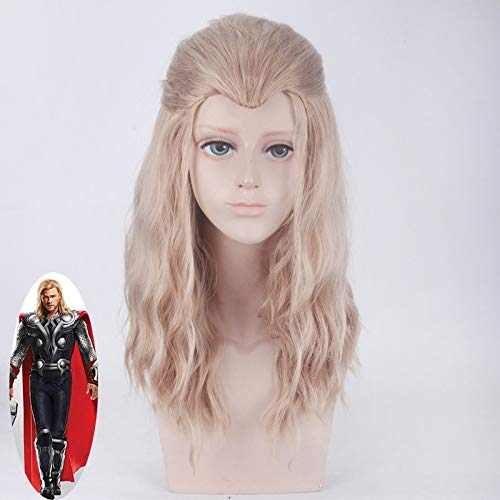 Wig for Movie Blonde Brown Mix Curly Long Beauty Tip Witwenspitze Cosplay Perücke Thor Odinson Purim Karneval Requisiten Perücken