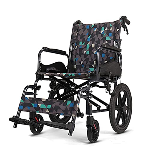 BOCbco Rollstuhl mit Eigenantrieb und Begleitantrieb, Leichter Faltrollstuhl aus Aluminium mit Begleitbremsen, geeignet für ältere behinderte und behinderte Benutzer