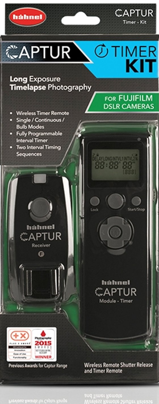 Hähnel Captur Timer Kit (Kabelloser Fernauslöser und Timerauslöser, geeignet für Fujifilm) schwarz