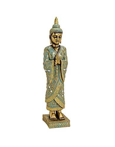 bick.shop Buddha Figur 55cm stehender thaibuddha buddafigur feng Shui Budda Gold elegant