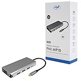 PNI Multiport-Adapter MP10 USB-C zu HDMI, VGA, 3 x USB 3.0, SD/TF, RJ45, Audio 3.5, USB-C PD, 10 Ausgänge
