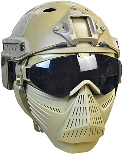 Taktischer Luftgewehr-Vollgesichtsschutzhelm mit Linsenbrillenmaske, geeignet für CS-Überlebensspiel-Paintball-Rollenspiele