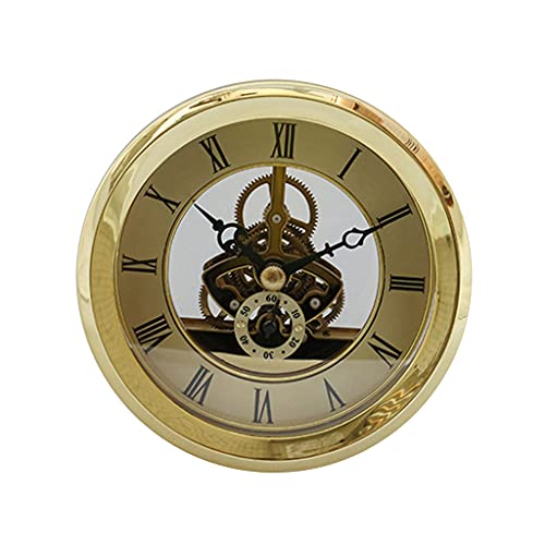 Harilla Skeleton Insert Clock Movement Quarzbatterie 3,6 "Golden Roman Dial