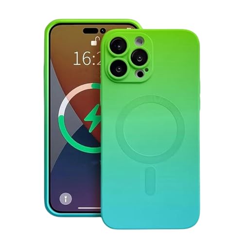 MdybF Standard Handyhüllen Farbverlauf Soft Case Für iPhone 15 14 13 12 11 Pro Max Für Kameraabdeckung-für iPhone 15pro Max-grün Blau