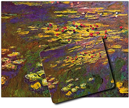 1art1 Claude Monet, Nymphéas, Seerosen 1 Kunstdruck Bild (80x60 cm) + 1 Mauspad (23x19 cm) Geschenkset