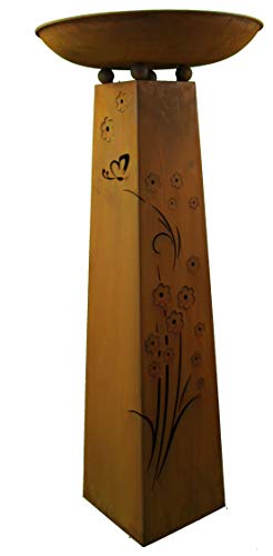 Rostikal | Personalisierte Edelrost Säule mit Pflanzschale | Blumensäule zur Gartendeko aus Metall | 115 cm