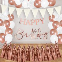 1. Geburtstag Tischdeko Set bis 16 Gäste - Rosa Ballon