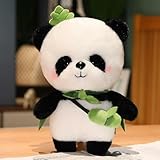PANKERS Kreatives Bambusrohr Panda Plüschtier Kawaii Plüsch Tier Panda Puppe Cartoon Kissen Kreatives Geschenk für Kinder Mädchen Geburtstag 28CM 2