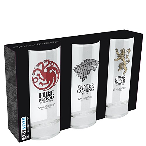 ABYstyle - GAME OF THRONES - 3er Set Gläser Stark, Targaryen und Lannister