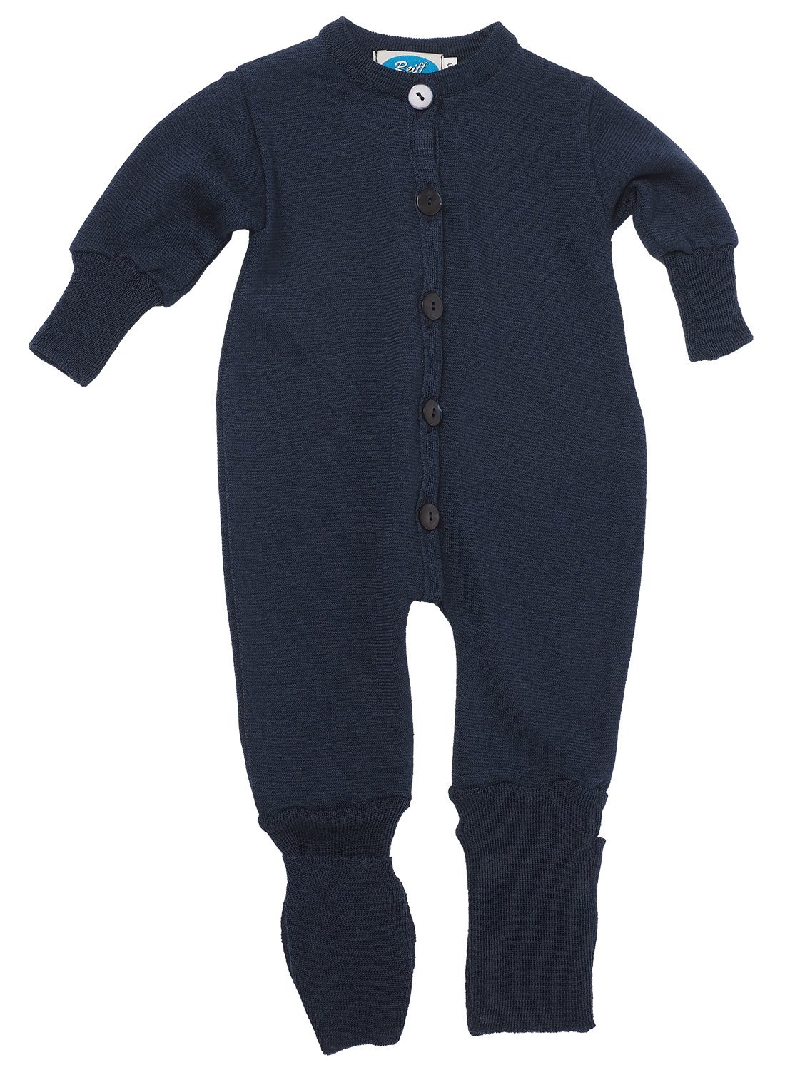 Reiff Baby Overall/Schlafanzug Frottee, 70% Merino-Schurwolle kbT. / 30% Seide (50/56, Marineblau)