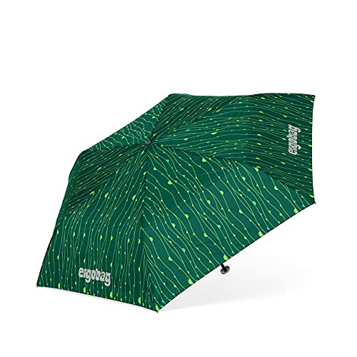 ergobag Regenschirm - Schultaschenschirm für Kinder, extra leicht mit Tasche, Ø90cm - RambazamBär - Grün