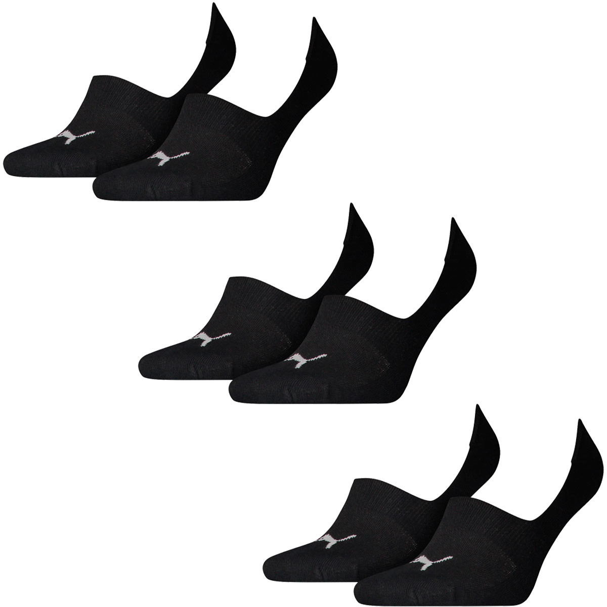 Puma 10 Paar Socken Footie Sportsocken Invisible Gr. 35-46 Unisex, Farbe:200 - black, Socken & Strümpfe:39-42