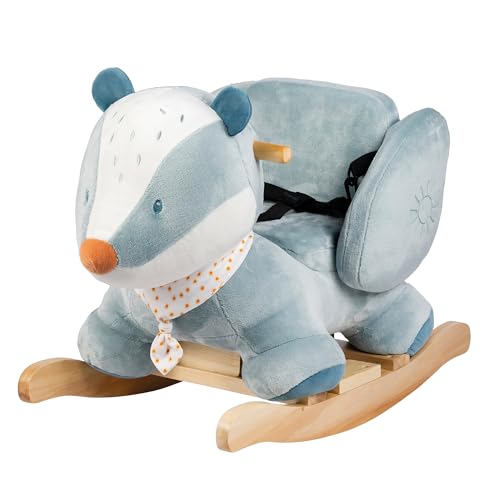 Nattou Rocking Toy Badger Felix, 59 cm, Dusty Blue