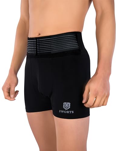 SWORTS Underwear mit Rückenbandage Herren Unterer Rücken Geradehalter Bambuskohle-Faser für Sport/Alltag