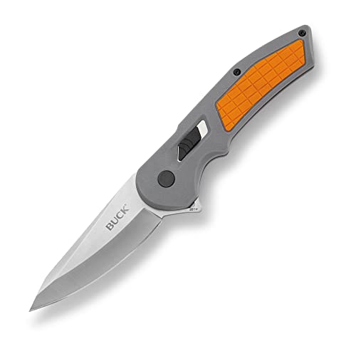 Buck Knives 261 Hexam Taschenmesser, zusammenklappbar, 8,5 cm Edelstahlklinge, Taschenclip (grau/orange)
