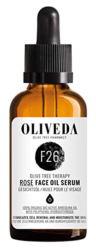 Oliveda F26 - Gesichtsöl Rosen - Harmonizing - organisch natürlich | pflegt + stimuliert die Hautelastizität | Intensivöl Feuchtigkeitspflege Anti-Aging + Anti Falten - 50 ml