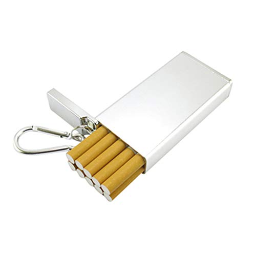 JT Metall Zigarettenetui für Herren und Damen Unisex Wasserdicht Tasche Zigarettenschachtel für 8 Zigaretten (Silver2, Capacity 10)