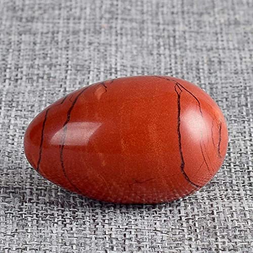 Yoni Eggs Jadestein-Ei Yoni-Ei, natürlicher, ungebohrter roter Jaspis Yoni-Ei mit Ständer-Stein-Massagegerät für Kegel-Muskel-   Übungsmassage   Jade-Eier-M